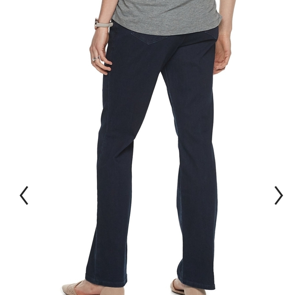 a glow Maternity Full Belly Panel Dark Wash Bootcut Jeans Size Women's 16 NEW - Picture 2 of 15